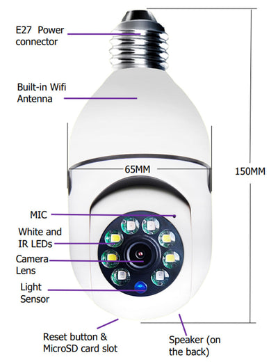 Wi-fi Bulb CAMERA 1080P